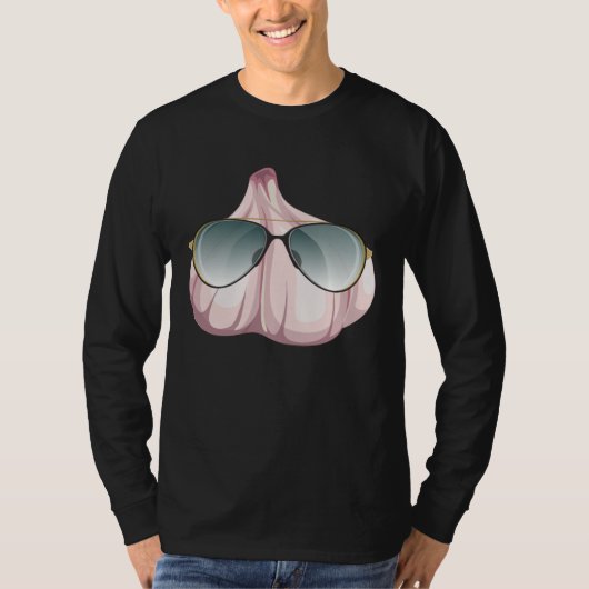 Funny Garlic With Shades Outfit Love Spices T-shirt (Voorkant)