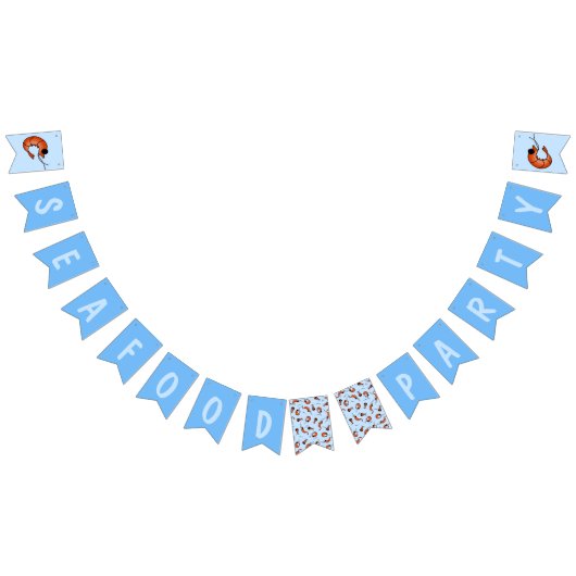 Funny garnalen, zeedrukbanner vlaggetjes (Alle)