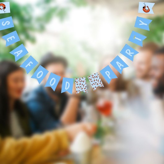 Funny garnalen, zeedrukbanner vlaggetjes