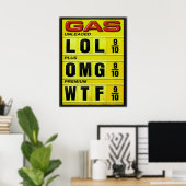Funny Gas Price-teken Poster (Thuiskantoor)