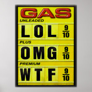 Funny Gas Price-teken Poster