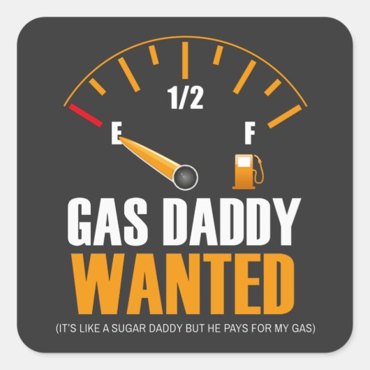Funny Gas Price Zoaming Gas Papa Vierkante Sticker (Voorkant)