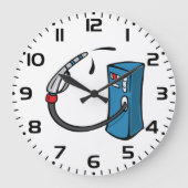 Funny Gas Pump Fuel Station Grote Klok (Voorkant)