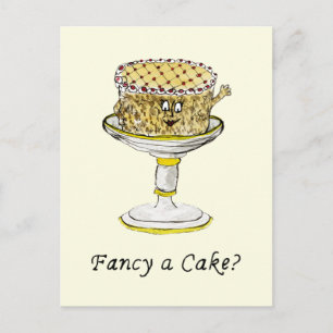 Funny Gateau Cartoon fancy een gebak citaat Briefkaart