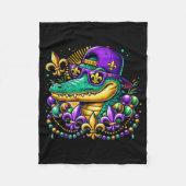 Funny Gator Mardi Gras  Fleece Deken (Voorkant)