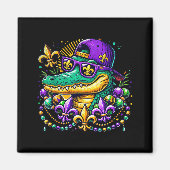 Funny Gator Mardi Gras  Magneet (Voorkant)