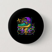 Funny Gator Mardi Gras  Ronde Button 5,7 Cm (Voorkant)