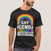 Funny Gay Agenda Rainbow LGBTQ Lesbian Gay Pride A T-shirt (Voorkant)