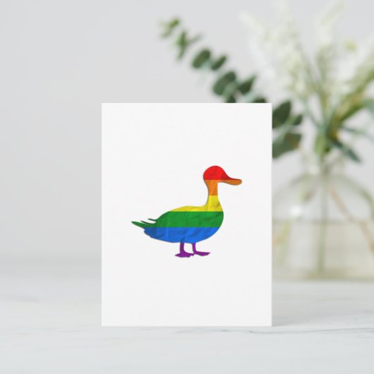 Funny Gay and Lesbian Pride Duck, Quack Quack Briefkaart (Staand voorkant)