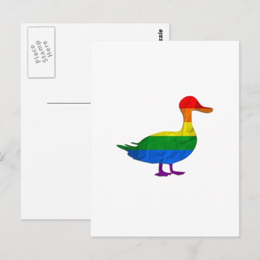 Funny Gay and Lesbian Pride Duck, Quack Quack Briefkaart (Voorkant / Achterkant)