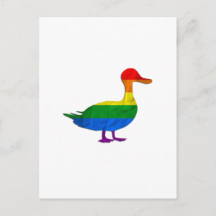 Funny Gay and Lesbian Pride Duck, Quack Quack Briefkaart