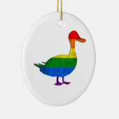 Funny Gay and Lesbian Pride Duck, Quack Quack Keramisch Ornament (Rechts)