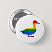 Funny Gay and Lesbian Pride Duck, Quack Quack Ronde Button 5,7 Cm (Voorkant /achterkant)