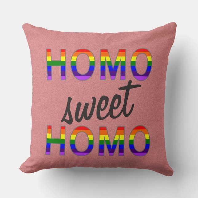 Funny Gay Homo Sweet Homo Kussen (Voorkant)
