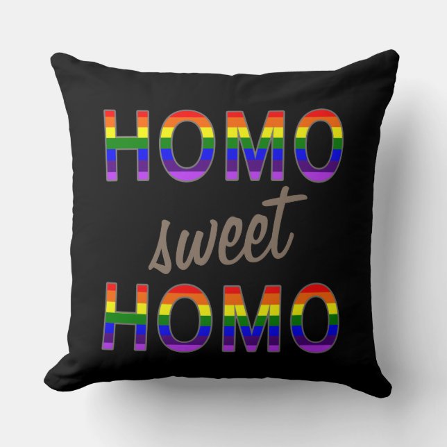 Funny Gay Homo Sweet Homo Kussen (Voorkant)
