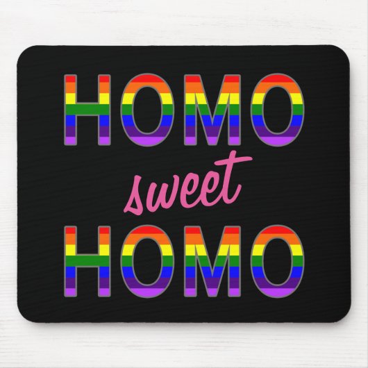 Funny Gay Homo Sweet Homo Muismat (Voorkant)