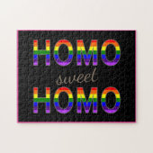 Funny Gay Homo Sweet Homo Pink Border Challenge Legpuzzel (Horizontaal)