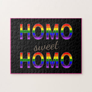 Funny Gay Homo Sweet Homo Pink Border Challenge Legpuzzel
