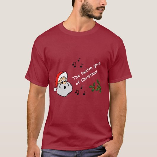 Funny Gay Kerstmis De 12 dagen kerst-LGBTQ T-shirt (Voorkant)