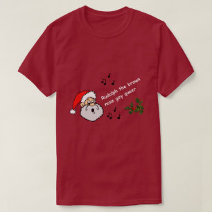 Funny Gay Kerstmis Rudolph Brown Nose Gay Queer T-shirt