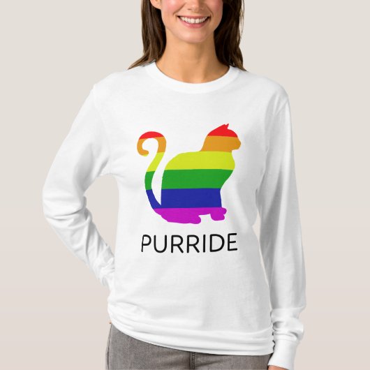 Funny Gay Pride Cat T-shirt (Voorkant)