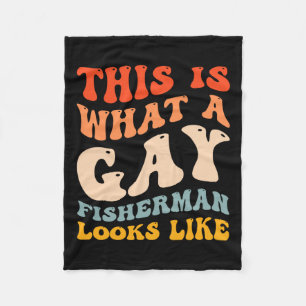 Funny Gay Pride Vist wat een homoseksuele visser e Fleece Deken
