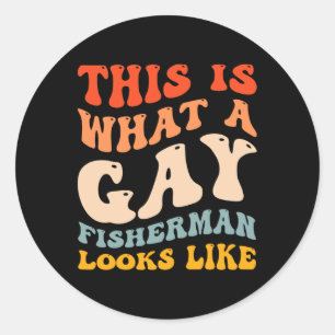 Funny Gay Pride Vist wat een homoseksuele visser e Ronde Sticker