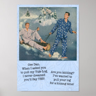 Funny Gay Yule Log Poster