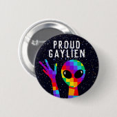 Funny GAYLIEN LGBT Gay Pride Ronde Button 5,7 Cm (Voorkant /achterkant)