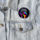 Funny GAYLIEN LGBT Gay Pride Ronde Button 5,7 Cm (In situ)