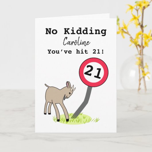 Funny geat 21e verjaardagskaart kaart (Gele Bloem)