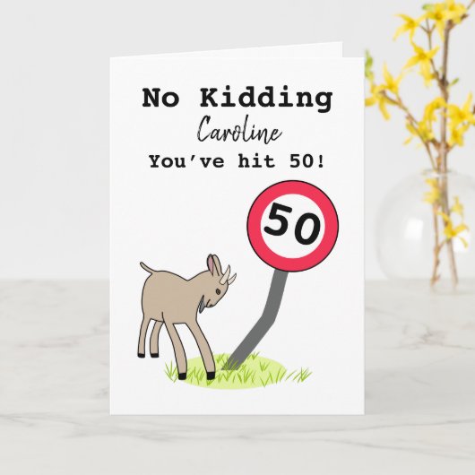 Funny geat 50e verjaardagskaart kaart (Gele Bloem)