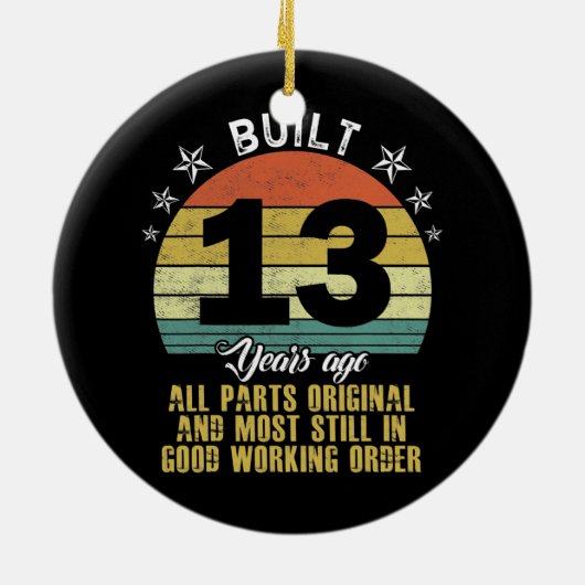 Funny gebouwd 13 jaar geleden Alle onderdelen Orig Keramisch Ornament (Achterkant)