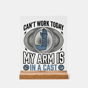 Funny Gebroken Arm Gips Vintage T-Shirt Design_1 Acryl Bord
