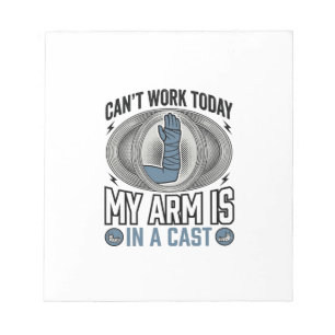 Funny Gebroken Arm Gips Vintage T-Shirt Design_1 Notitieblok