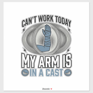 Funny Gebroken Arm Gips Vintage T-Shirt Design_1 Sticker