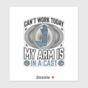 Funny Gebroken Arm Gips Vintage T-Shirt Design_1 Sticker