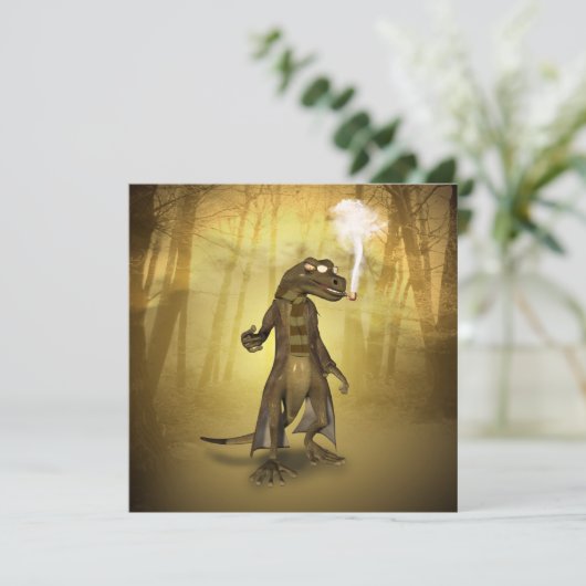 Funny gecko kaart (Staand voorkant)