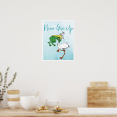 Funny geeft nooit op #Frog Choking Bird Poster (Keuken)
