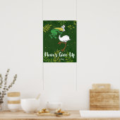 Funny geeft nooit op #Frog Choking Bird Poster (Keuken)