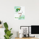 Funny geeft nooit op #Frog Choking Bird Poster (Thuiskantoor)