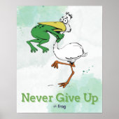 Funny geeft nooit op #Frog Choking Bird Poster (Voorkant)