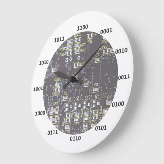Funny Geek Binary Clock met Circuit Board Effect Grote Klok (Hoek)