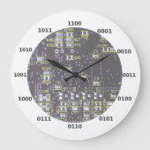 Funny Geek Binary Clock met Circuit Board Effect Grote Klok (Voorkant)
