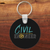 Funny Geek Engineer Civil Engineering student Sleutelhanger (Voorkant)
