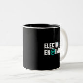 Funny Geek Engineer Electrical Engineering Humor Tweekleurige Koffiemok (Voorkant rechts)