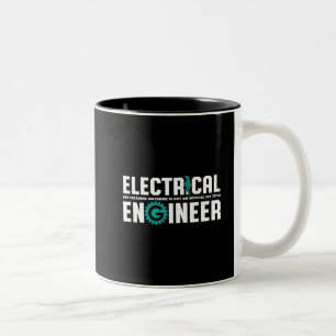 Funny Geek Engineer Electrical Engineering Humor Tweekleurige Koffiemok