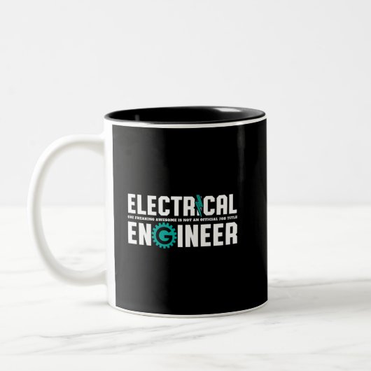 Funny Geek Engineer Electrical Engineering Humor Tweekleurige Koffiemok (Links)