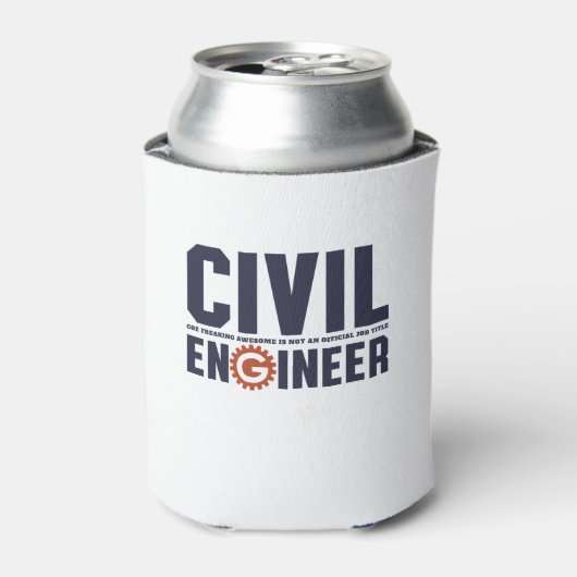 Funny Geek Engineer Humor Civil Engineering job Blikjeskoeler (Blikje Voorkant)