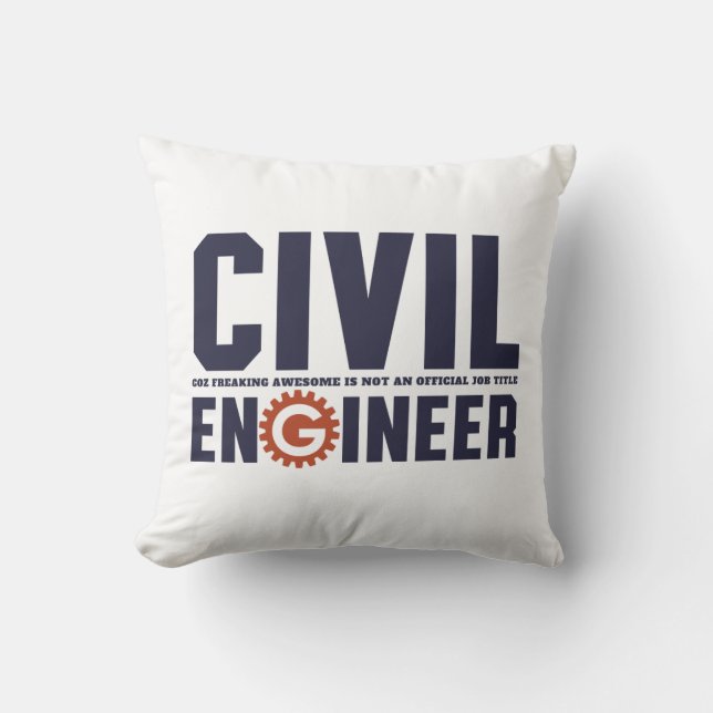 Funny Geek Engineer Humor Civil Engineering job Kussen (Voorkant)